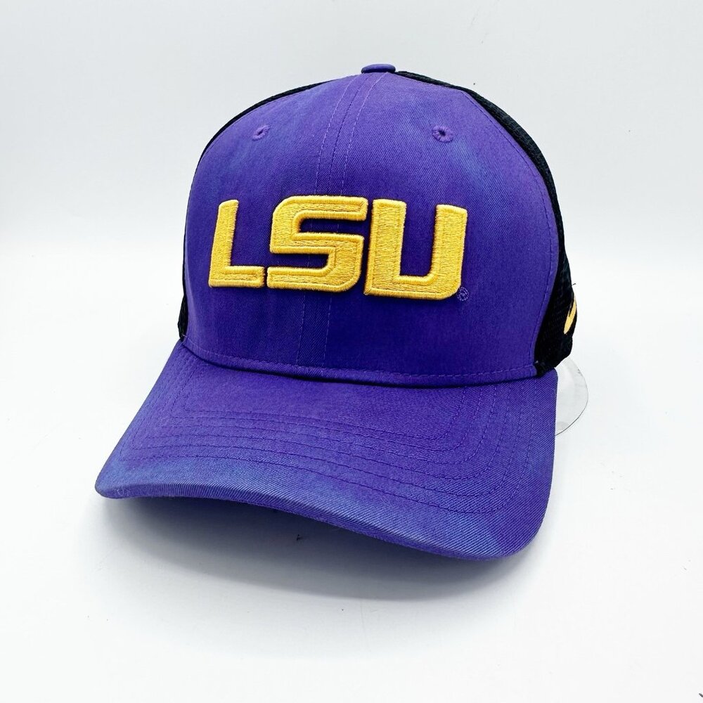 LSU Tigers Nike Classic99 Dri-Fit M/L Performance Hat Cap Purple Gold Mesh Back